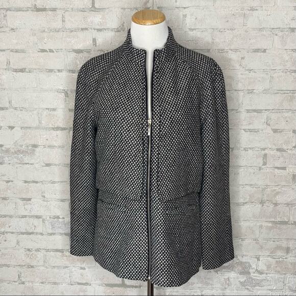 Tulle | Gray & Black Tweed Blazer Jacket - Picture 1 of 3